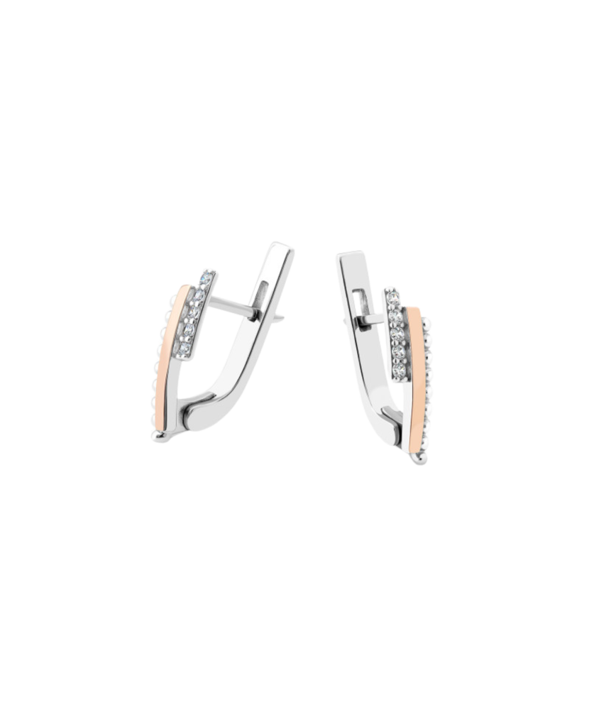 Gold plated Sterling silver earrings  with zircons