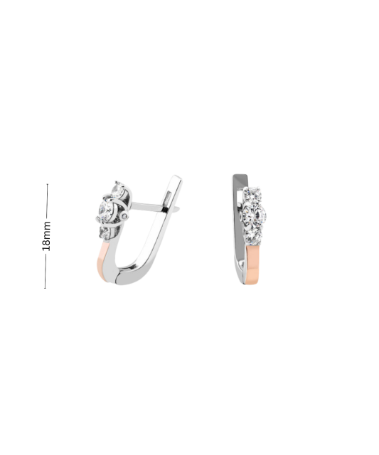 Gold plated Sterling silver earrings  with zircons