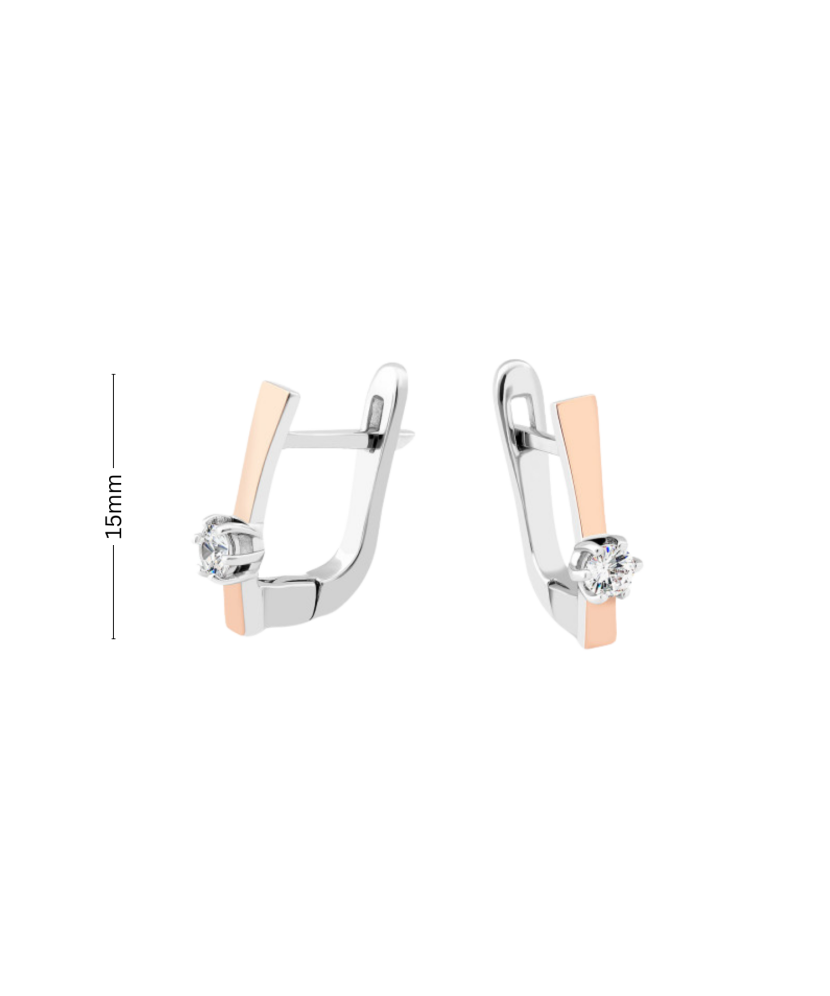 Gold plated Sterling silver earrings  with zircons