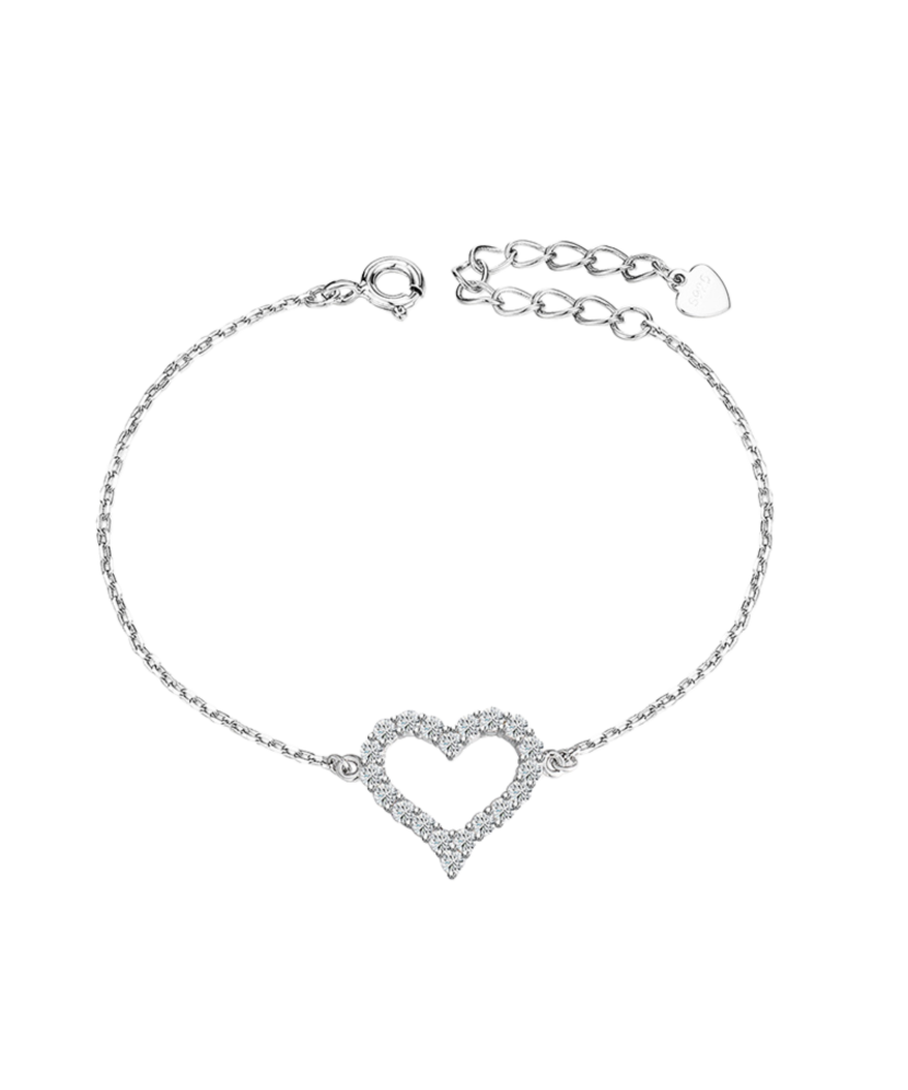 Sterling Silver bracelet with zircons "Heart"