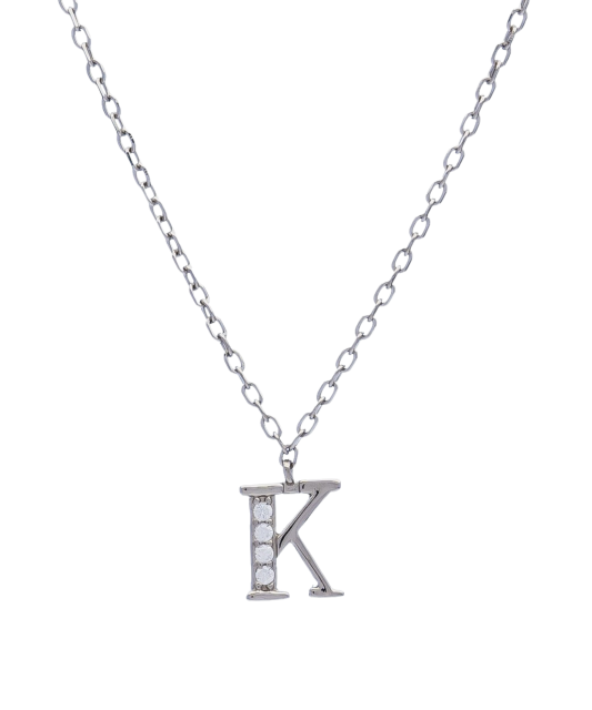 Sterling silver chain with pendant Letter K