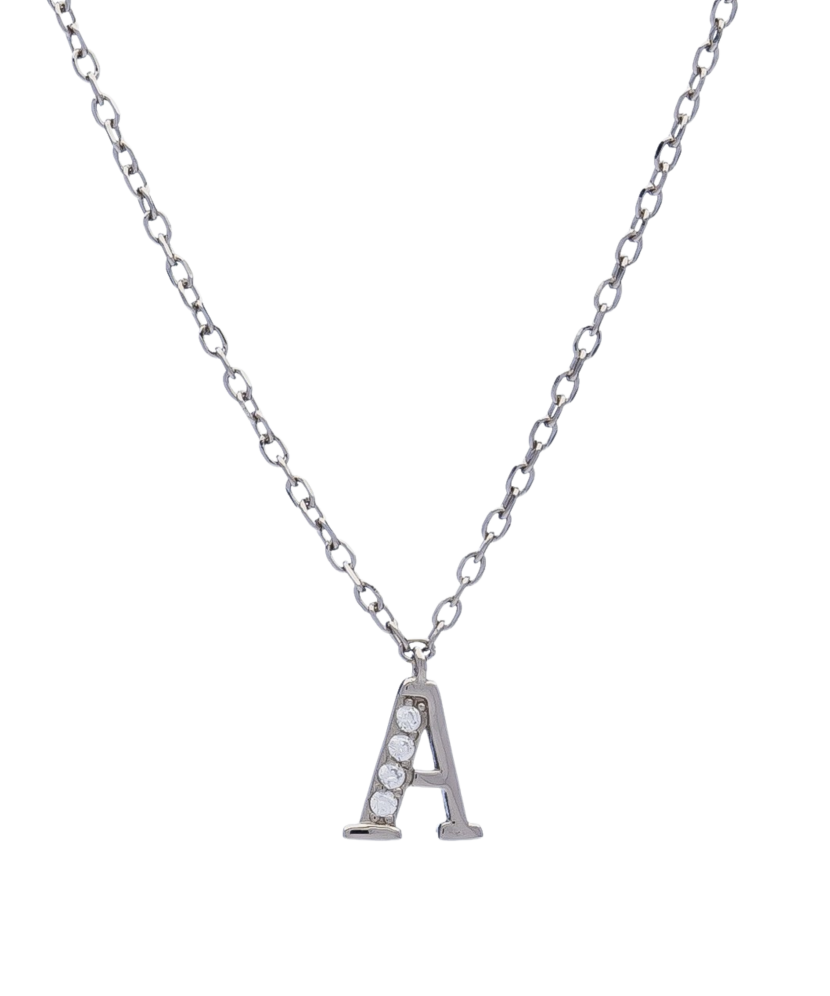Sterling silver chain with pendant Letter A