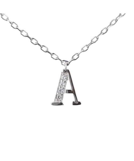 Sterling silver chain with pendant Letter A