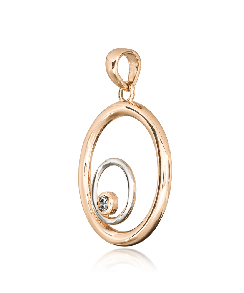 Gold pendant with zirconium