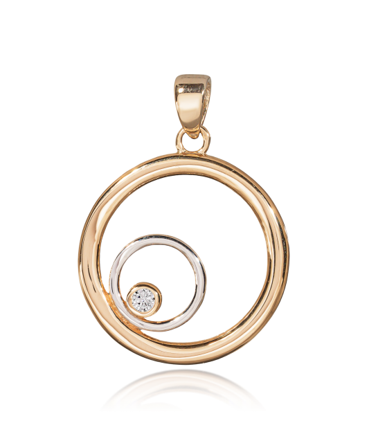 Gold pendant with zirconium