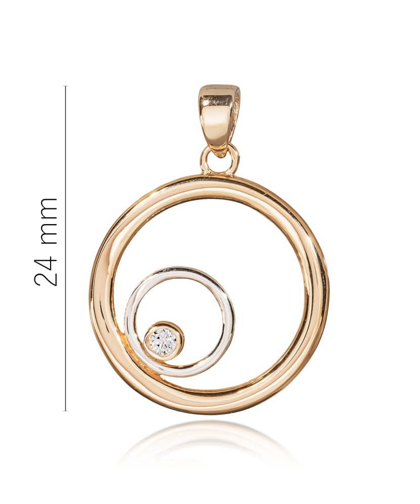 Gold pendant with zirconium