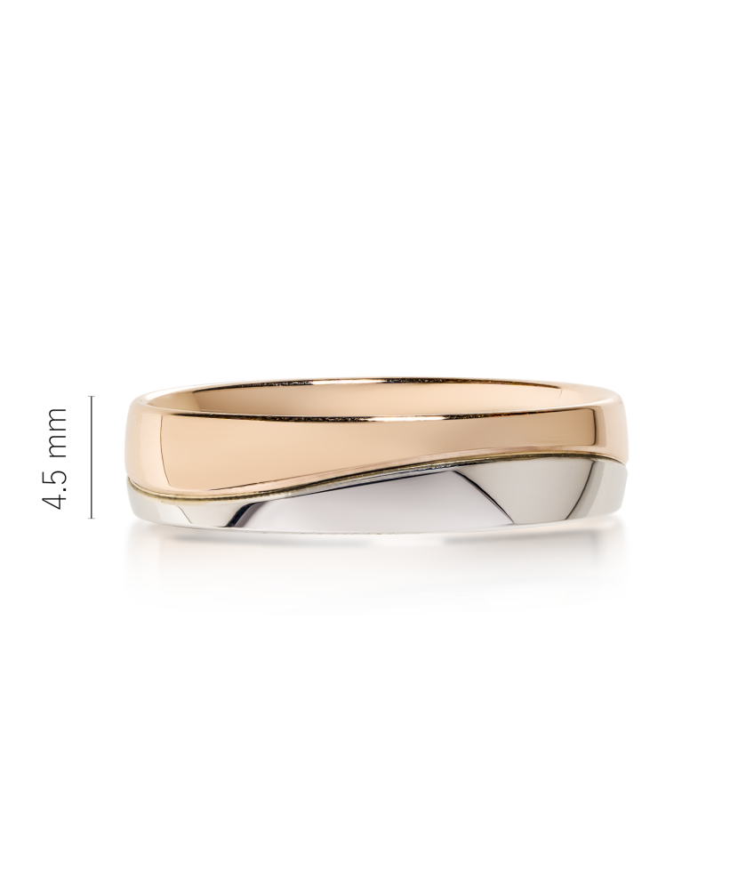 Gold wedding ring 4.5mm with comfort