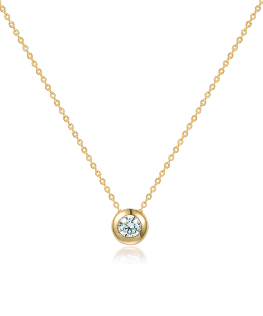 Yellow Gold chain with zirconium pendant