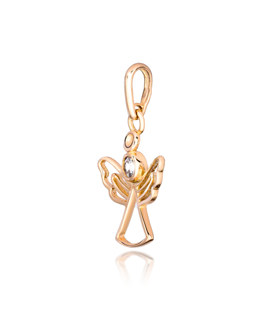 Gold pendant with zirconium "angel"