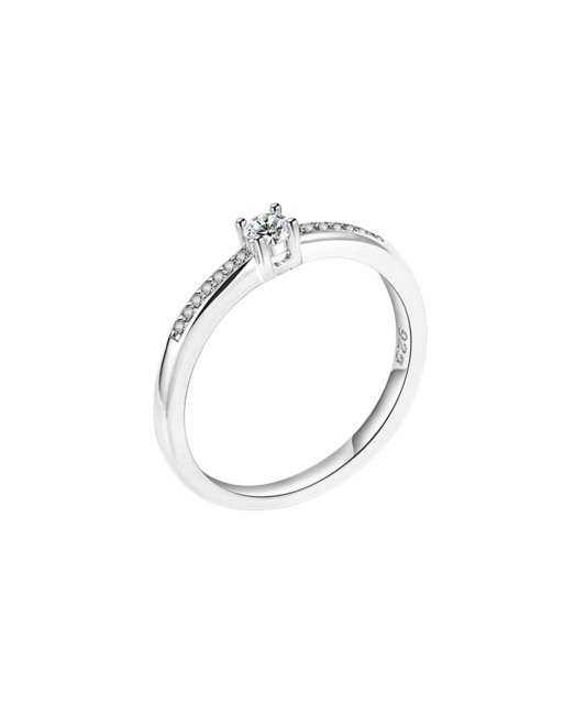 Sterling silver ring with zircons