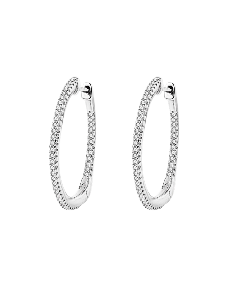 Sterling silver earrings with zircons 25mm