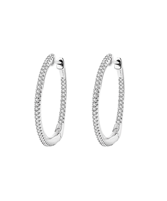 Sterling silver earrings with zircons 25mm