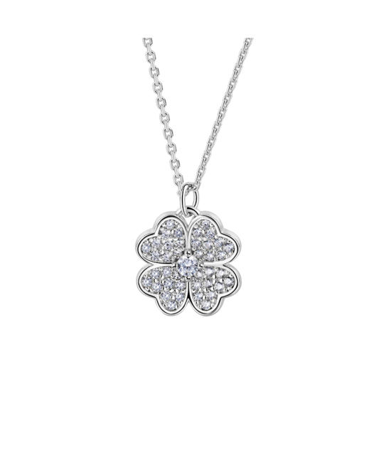 Sterling silver chain with zirconium pendant