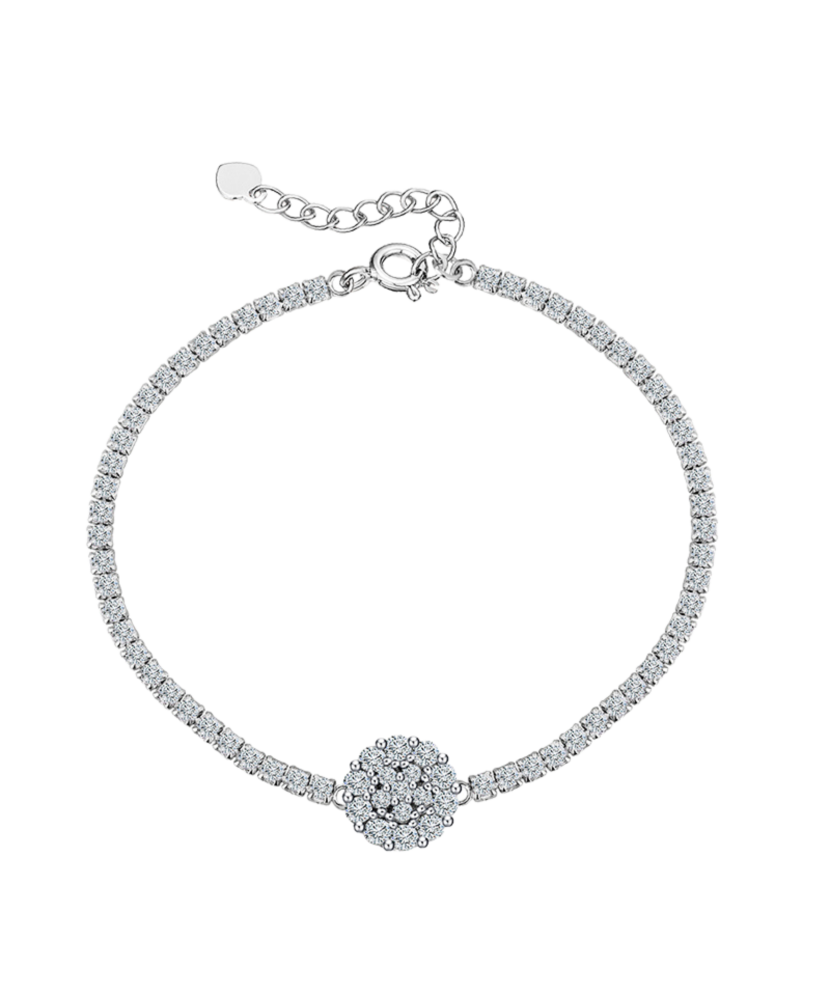 Gold plated sterling Silver bracelet with zircons