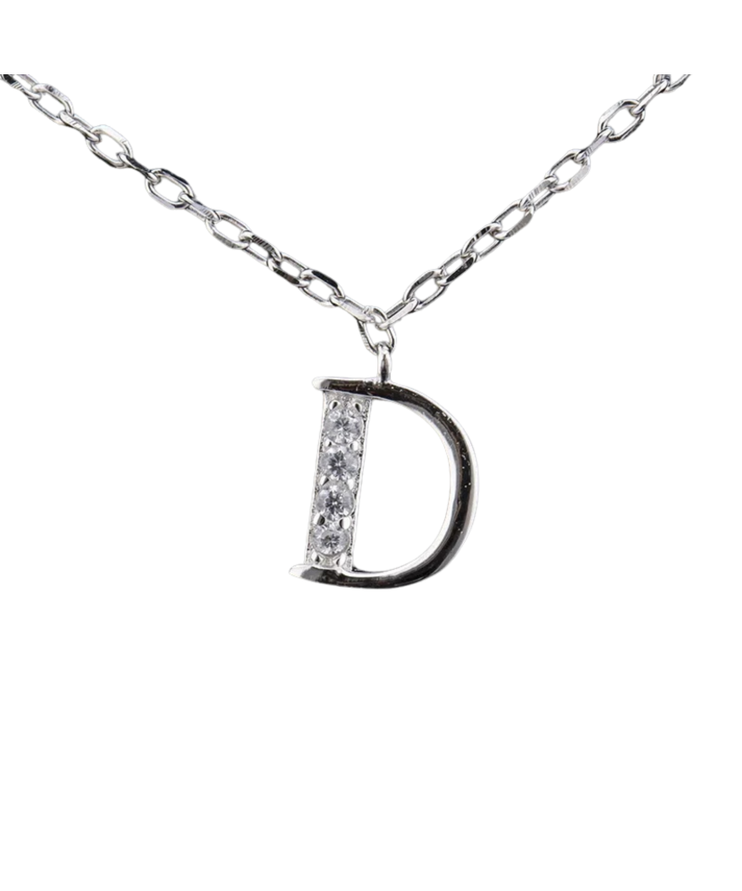 Sterling silver chain with pendant Letter D