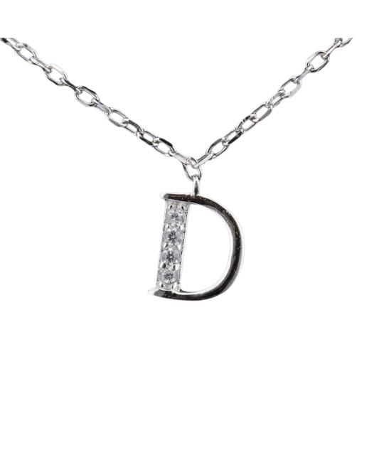 Sterling silver chain with pendant Letter D
