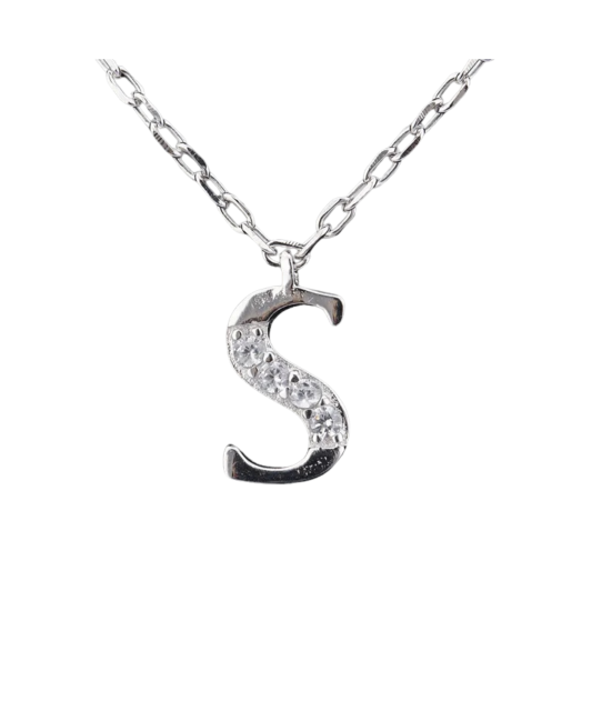 Sterling silver chain with pendant Letter S