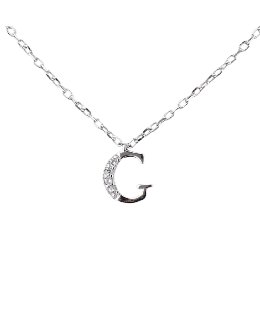 Sterling silver chain with pendant Letter G