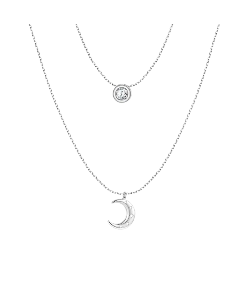 Double sterling silver chain with pendants