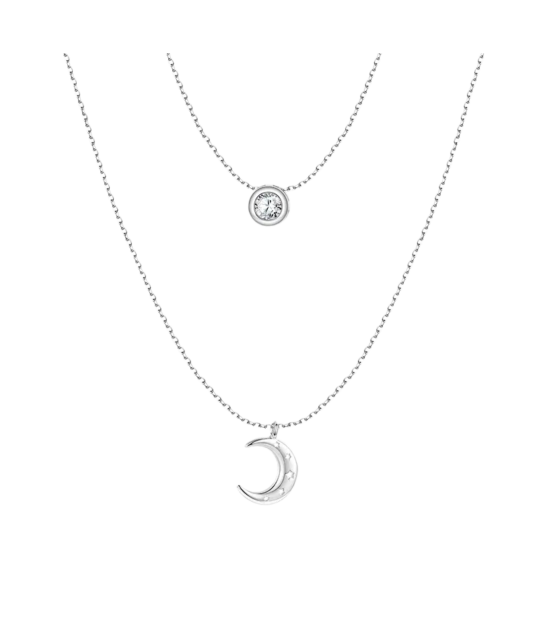 Double sterling silver chain with pendants
