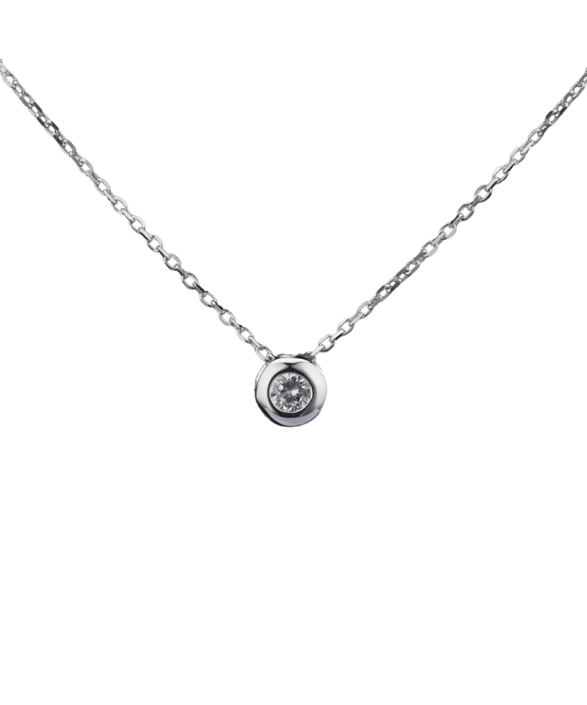 Sterling silver chain with zirconium pendant