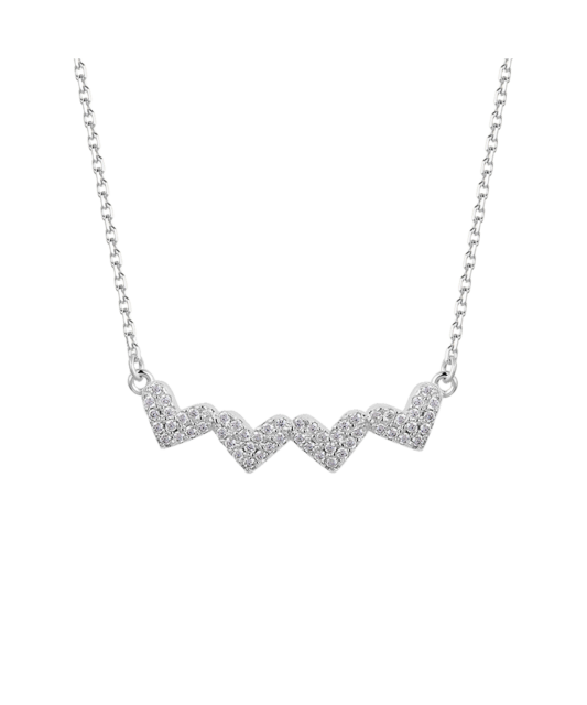 Sterling silver chain with zirconium pendant "heart"