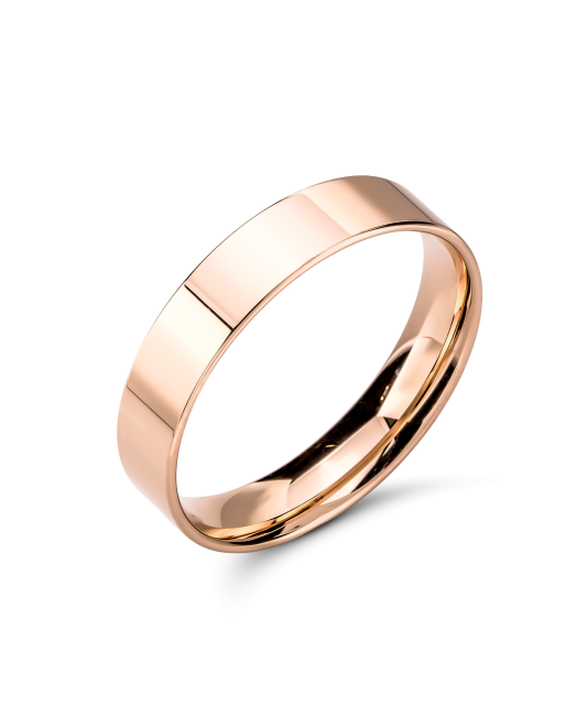 Gold wedding ring 4mm with comfort