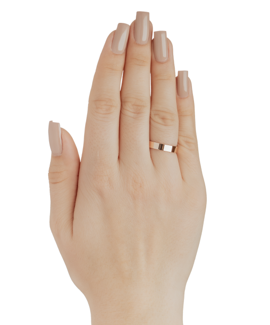 Gold wedding ring 4mm with comfort