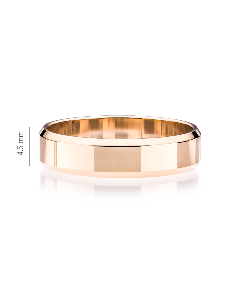 Gold wedding ring 4.5mm with comfort