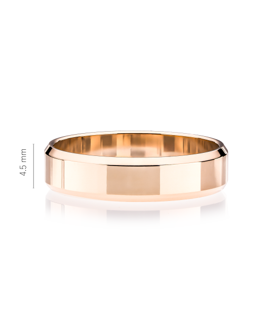 Gold wedding ring 4.5mm with comfort