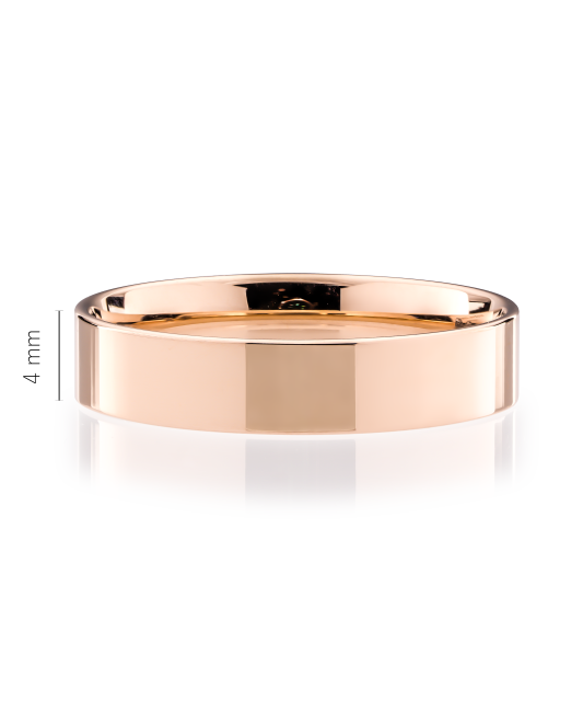 Gold wedding ring 4mm with comfort