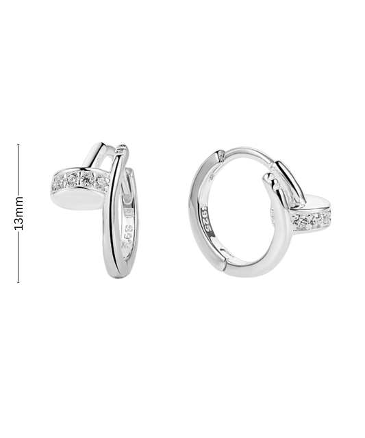 Sterling silver earrings with zircons