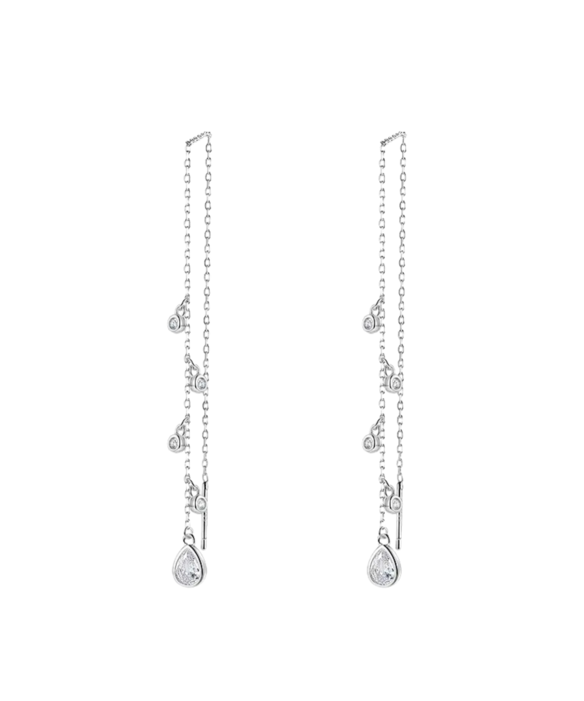 Sterling silver earrings with zircons