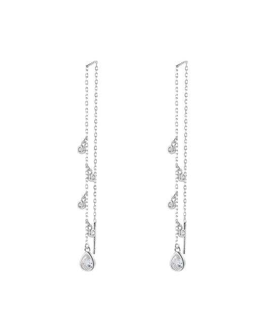 Sterling silver earrings with zircons