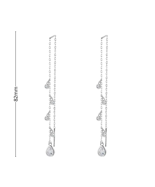 Sterling silver earrings with zircons