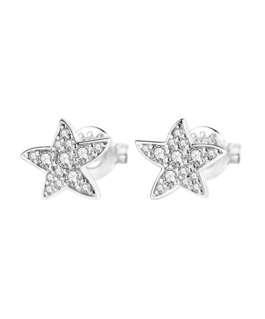 Sterling silver earrings with zircons "stars"