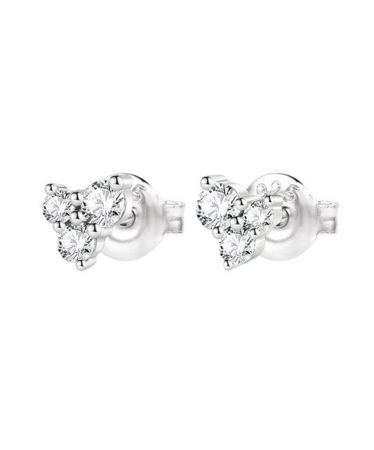 Sterling silver earrings with zircons