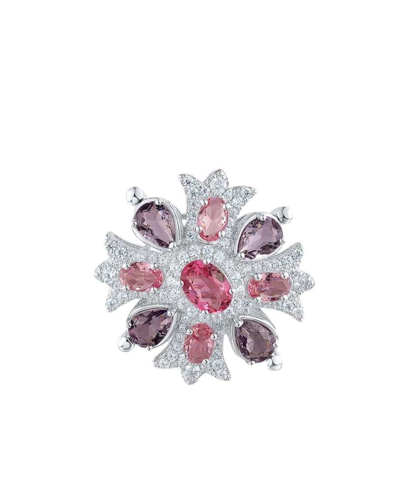 Sterling silver  brooch with zircons