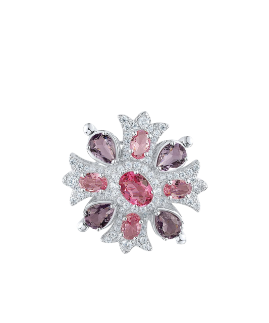 Sterling silver  brooch with zircons