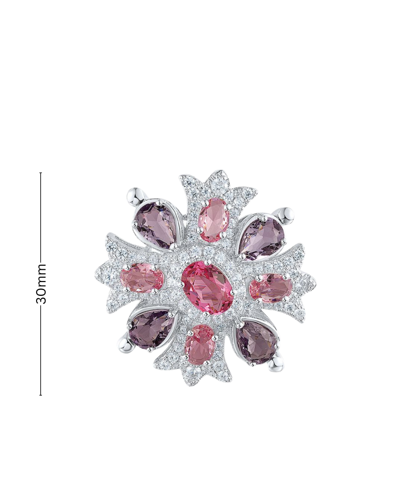 Sterling silver  brooch with zircons