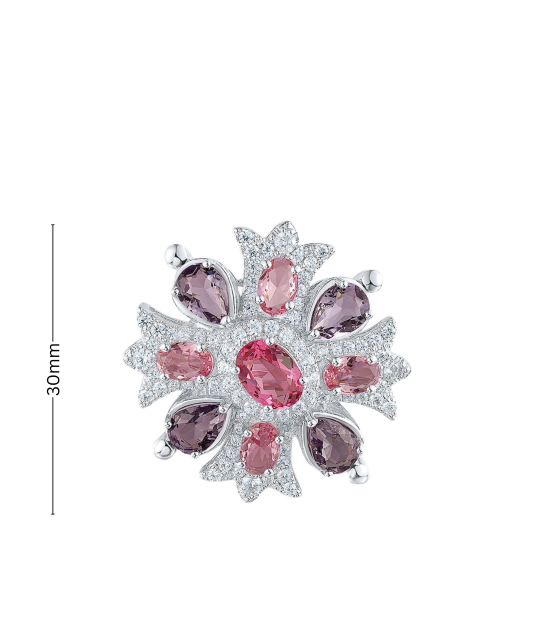 Sterling silver  brooch with zircons