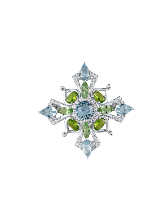 Sterling silver  brooch with zircons