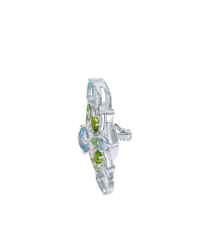 Hopeinen rintaneula zirkoneilla