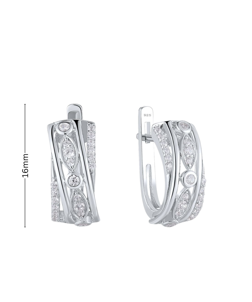 Hopeiset korvakorut zirkoneilla