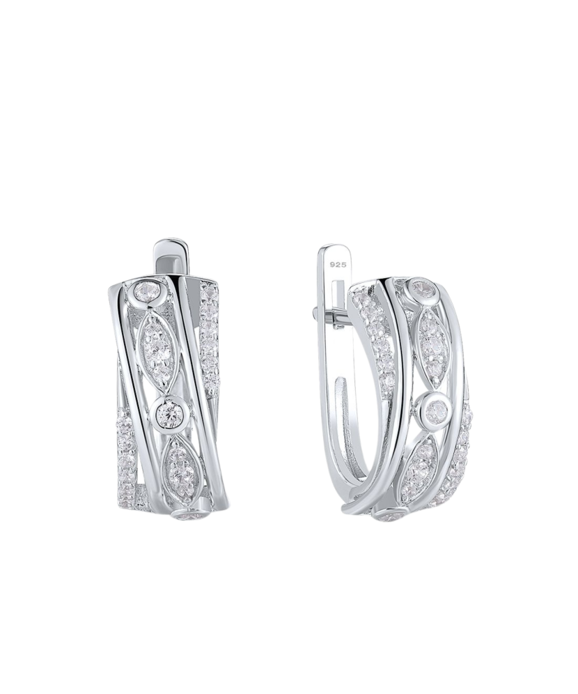Sterling silver earrings with zircons