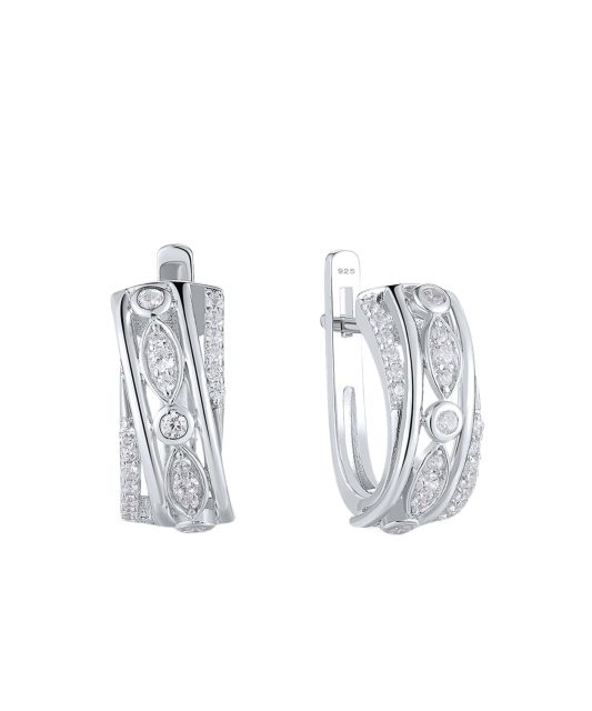 Sterling silver earrings with zircons