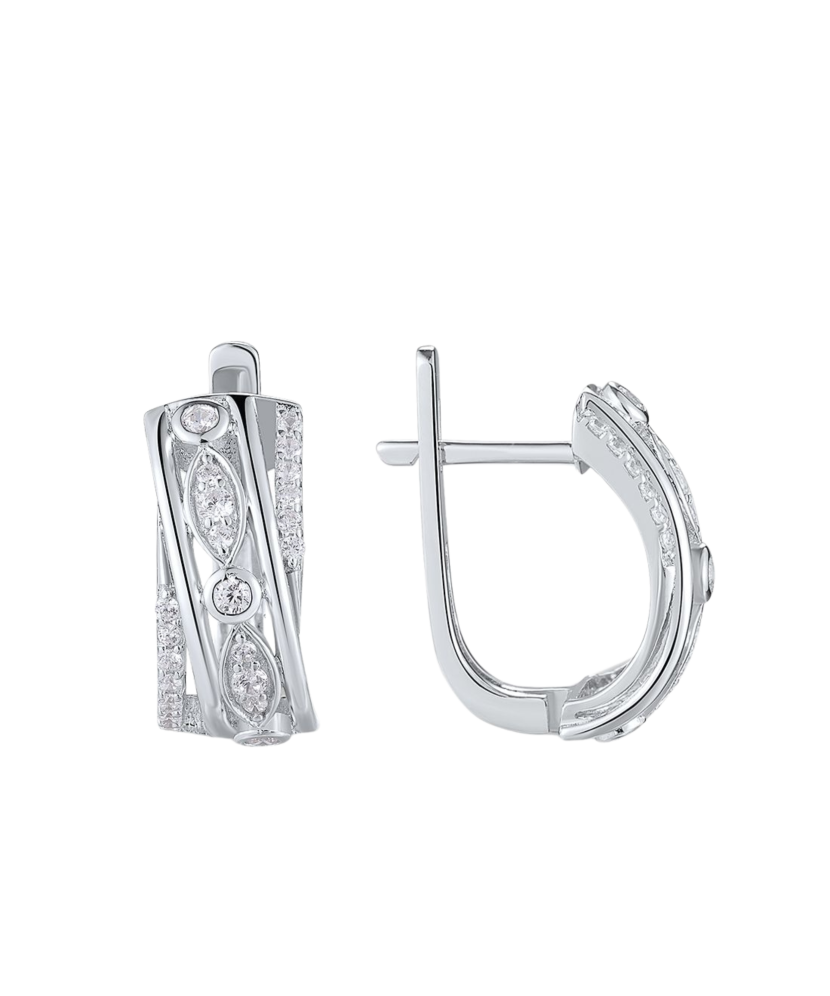 Sterling silver earrings with zircons