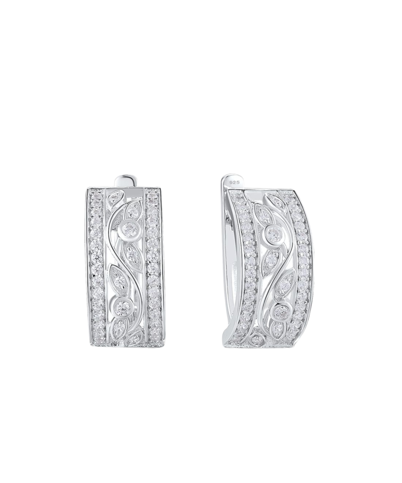 Sterling silver earrings with zircons