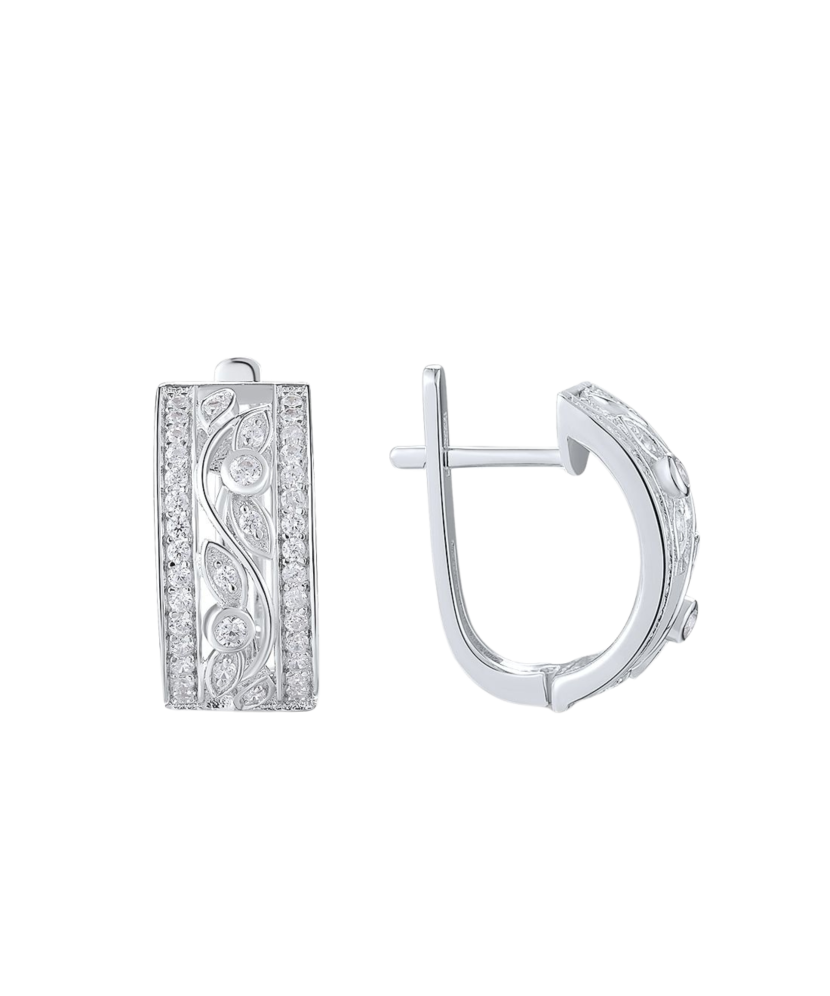 Sterling silver earrings with zircons