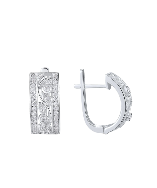 Hopeiset korvakorut zirkoneilla